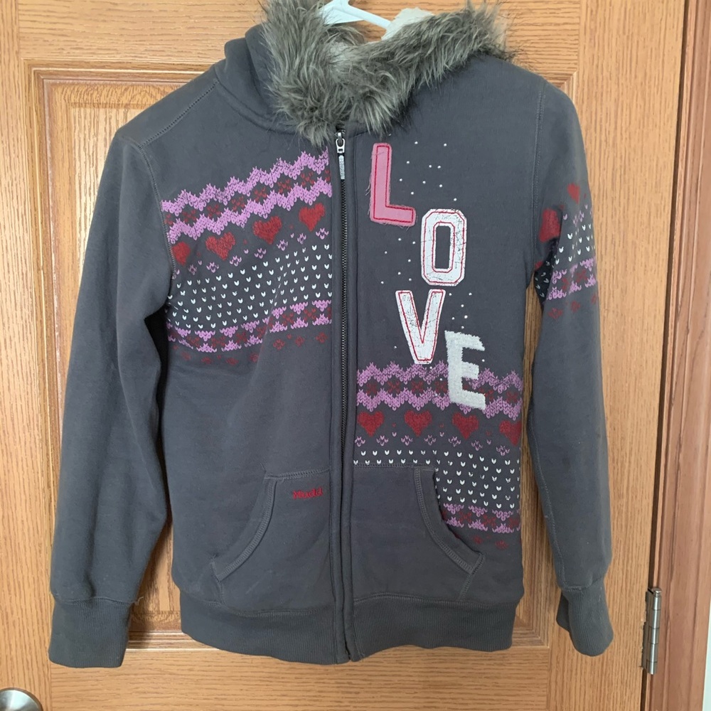 Gray zip up sweatshirt